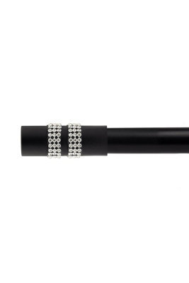 Unknown 16-19mm Sparkle Extendable Eyelet Metal Curtain Pole Set Black 120-210Cm - image 1