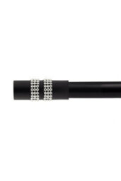 Unknown 16-19mm Sparkle Extendable Eyelet Metal Curtain Pole Set Black 120-210Cm - thumbnail 1