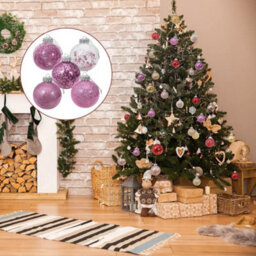 Casaria 24 Clear Fillable Christmas Baubles With Decorative Fill Included - thumbnail 4