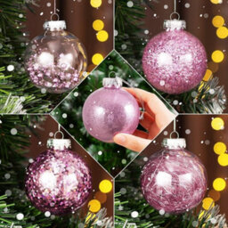 Casaria 24 Clear Fillable Christmas Baubles With Decorative Fill Included - thumbnail 6
