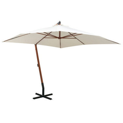 Walplus Hanging Garden Parasol 300X300 Cm Wooden Pole White - image 1