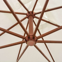 Walplus Hanging Garden Parasol 300X300 Cm Wooden Pole White - thumbnail 4