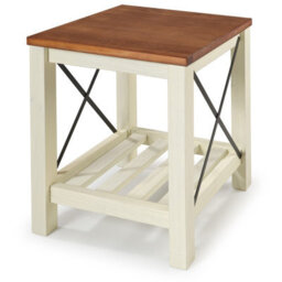 Mercers Furniture Cottage White/cream Painted Pine Lamp Table Wooden With Storage Shelf 60H X 50W X 50D Cm - thumbnail 3