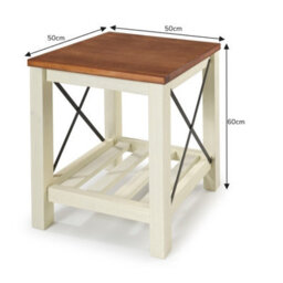Mercers Furniture Cottage White/cream Painted Pine Lamp Table Wooden With Storage Shelf 60H X 50W X 50D Cm - thumbnail 7