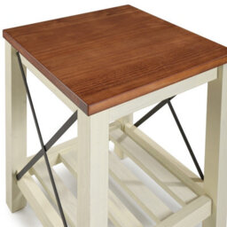 Mercers Furniture Cottage White/cream Painted Pine Lamp Table Wooden With Storage Shelf 60H X 50W X 50D Cm - thumbnail 5