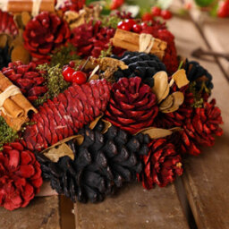 Dibor Cinnamon Pine Festive Decor Autumn-Winter Front Door Wreath Christmas Wreath 36Cm - thumbnail 4