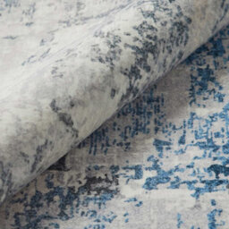 Ivory Blue Abstract Polyester Modern Soft Bedroom, Livingroom Rug - 120Cm X 180Cm - thumbnail 2