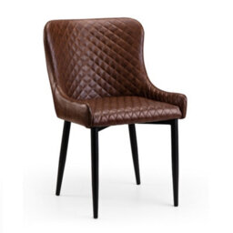 Oakham Cromwell Premium Brown Faux Leather Dining Chairs - Set Of 2 - thumbnail 2