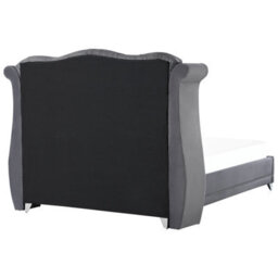 Beliani Bed Velvet Ayette 180 X 200 Cm (Eu Super King) Grey - thumbnail 6