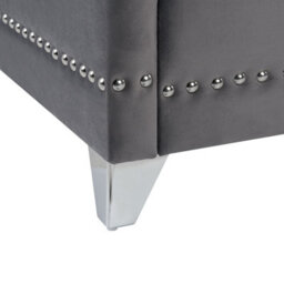 Beliani Bed Velvet Ayette 180 X 200 Cm (Eu Super King) Grey - thumbnail 9