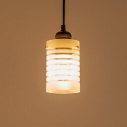 Valuelights Elsie Frosted Glass Striped Ceiling Small Cylinder Lamp Shade And Bulb (D)10Cm