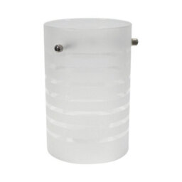 Valuelights Elsie Frosted Glass Striped Ceiling Small Cylinder Lamp Shade And Bulb (D)10Cm - thumbnail 3