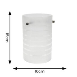 Valuelights Elsie Frosted Glass Striped Ceiling Small Cylinder Lamp Shade And Bulb (D)10Cm - thumbnail 4