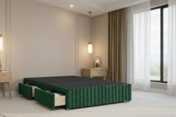 "Nexus Verona Plush Divan, Emerald, 26"" Hb + 12"" Fb, 4 Drawers, Open Coil Mattress, Double" - thumbnail 4