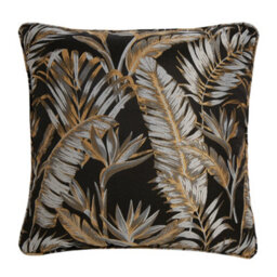 Laurence Llewelyn-Bowen Paradise Palm Jacquard Palm Leaf Black Filled Cushion - thumbnail 3