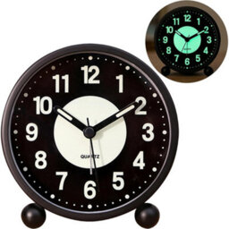 Uk Seller Silent Sweep Quartz Bedside Alarm Clock - No Ticking, Luminous Dial, Battery Powered - thumbnail 5