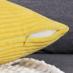 "Deconovo Set Of 2 Super Soft Corduroy Cushion Covers Yellow 20""x20""" - thumbnail 3