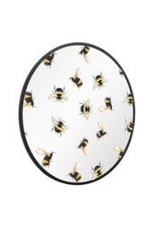 Mirroroutlet The Typis Black Metal Edged Circular Wall Mirror With Bumble Bee Design 80Cm Diameter - thumbnail 3