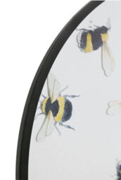 Mirroroutlet The Typis Black Metal Edged Circular Wall Mirror With Bumble Bee Design 80Cm Diameter - thumbnail 4