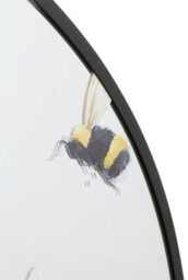 Mirroroutlet The Typis Black Metal Edged Circular Wall Mirror With Bumble Bee Design 80Cm Diameter - thumbnail 5