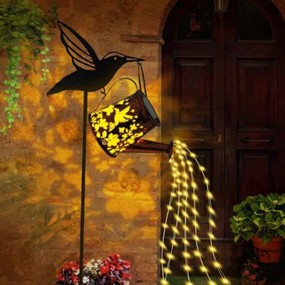 Solar Watering Can Lights, Outdoor Fairy String & Kettle Projection Light - image 1