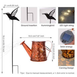 Solar Watering Can Lights, Outdoor Fairy String & Kettle Projection Light - thumbnail 2