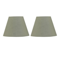 First Choice Lighting Set Of 2 Sage Green Cotton 20Cm Diameter Tapered Fabric Lamp Shades