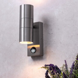 Litecraft Kenn Stainless Steel Up And Down Outdoor Wall Light With Pir Sensor - thumbnail 1