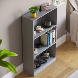 Lassic Vida Designs Cambridge Grey 3 Tier Medium Bookcase Freestanding Shelving Unit (H)1080mm (W)600mm (D)240mm - thumbnail 6