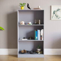 Lassic Vida Designs Cambridge Grey 3 Tier Medium Bookcase Freestanding Shelving Unit (H)1080mm (W)600mm (D)240mm - thumbnail 5