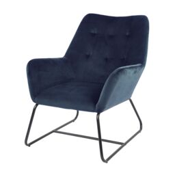 Turio Blue Velvet Effect Relaxer Chair (H)800mm (W)650mm (D)815mm - thumbnail 2