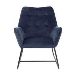 Turio Blue Velvet Effect Relaxer Chair (H)800mm (W)650mm (D)815mm - thumbnail 3