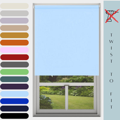 Caecus Blinds Mtm Blinds Outlet No Drill Blackout Roller Blind Blue 240Cm - image 1