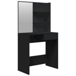 Berkfield Modern Dressing Table With Mirror Black 74.5X40X141 Cm