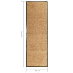Berkfield Doormat Washable Cream 60X180 Cm - thumbnail 6