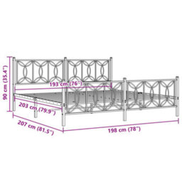 Berkfield Metal Bed Frame Without Mattress With Footboard White 193X203Cm - thumbnail 8