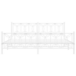 Berkfield Metal Bed Frame Without Mattress With Footboard White 193X203Cm - thumbnail 4