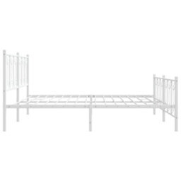 Berkfield Metal Bed Frame Without Mattress With Footboard White 193X203Cm - thumbnail 5