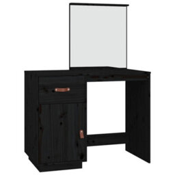 Berkfield Elegant Dressing Table Black 95X50X134 Cm Solid Wood Pine