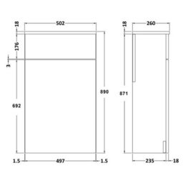 Royal Bathrooms Turin 1300mm Indigo Grey Gloss 2 Drawer Furniture Pack With Mid Edge Basin & Slim Elena Back To Wall Toilet - thumbnail 9