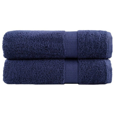 Berkfield Premium Shower Towels Solund 2Pcs Navy Blue 70X140Cm 600Gsm - image 1