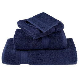 Berkfield Premium Shower Towels Solund 2Pcs Navy Blue 70X140Cm 600Gsm - thumbnail 4