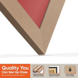 "AK Frames 25X17"" Rose Gold Modern Vinyl Record Frame With Crimson Mount For 12 Inch Lp Cover & Disc - Overlapped Design" - thumbnail 3