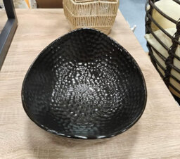 Deenz Oval Shape Black Ceramic Fruit Bowl Matt Finish Dining Table Home Déco Storage Display Kitchen Organiser Gift 29.5X24X11.5Cm - thumbnail 2