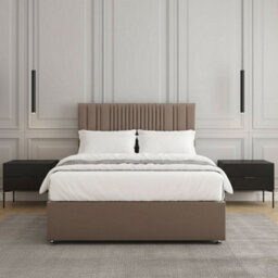 REGIONAL FURNISHINGS Mink Plush Velvet Divan Bed Set With 24Inch Headboard 2Drawers Footend & No Mattress In 4Ft Double King Superking Sizes - thumbnail 3