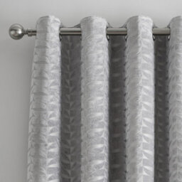 Curtina Kendal Textured Weave Pair Of Silver Eyelet Curtains - thumbnail 2