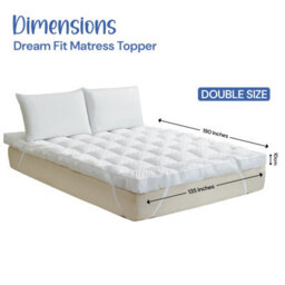 Belofay Dream Fit  Mattress Topper ,10Cm Extra Thick Mattress Topper ,100% Cotton Top 1400Gsm Polyester Fill - thumbnail 6