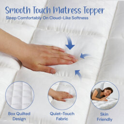 Belofay Dream Fit  Mattress Topper ,10Cm Extra Thick Mattress Topper ,100% Cotton Top 1400Gsm Polyester Fill - thumbnail 5