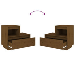 Berkfield Bedside Cabinets 2 Pcs Honey Brown 60X34X51 Cm Solid Wood Pine - thumbnail 7