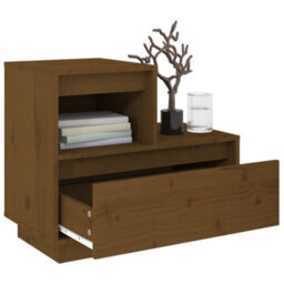 Berkfield Bedside Cabinets 2 Pcs Honey Brown 60X34X51 Cm Solid Wood Pine - thumbnail 9